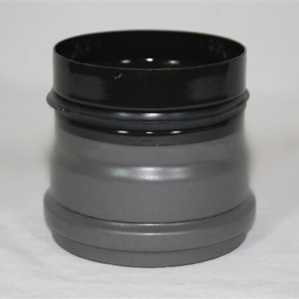 Pelletofen-Anschluss DN 80 mm mit beidseitiger Dichtung, gussgrau emailliert