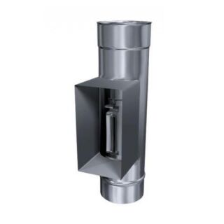 Edelstahlschornstein einwandig 0,5mm Prüföffnung mit Klappe KPR FU 120 x 180