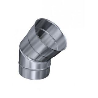 Edelstahlschornstein einwandig 0,5mm Bogen 45° SKS starr