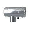 Luft Abgas System konzentrisch T-Stück 90° mit Revisionsöffnung, Kondensatableiter und Messstutzen DN 80/125 Reduzierter Abzweig DN 60/100