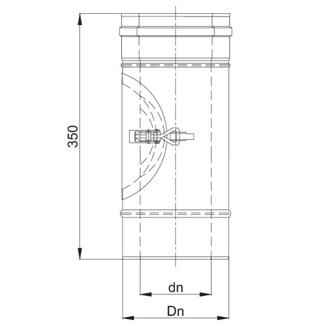 Luft Abgas System konzentrisch Längenelement mit Prüföffnung DN 60/100