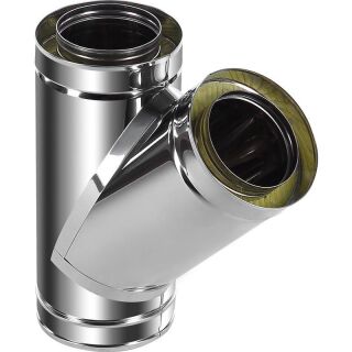 DINAK Edelstahlschornstein T-Stück 45º Trockene Betriebsweise DW5 Ø150 03NJ15030DW5