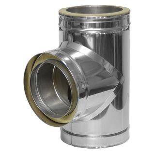 DINAK Edelstahlschornstein T-Stück 90º DW5 444/441 Ø150 03NJ15031DW5