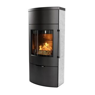 Kaminofen TermaTech TT80S schwarz mit Specksteinseiten S01-682