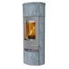 Kaminofen TermaTech TT20RS mit Sockelstein und Heatstorage dunkel grau