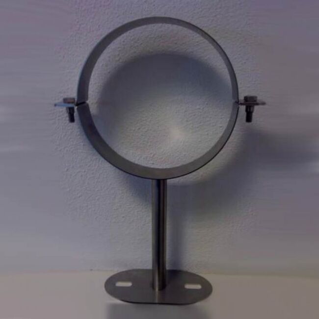Wandhalter -250 mm kürzbar für Edelstahlrohr doppelwandig DN 150 mm, Senotherm gussgrau #288