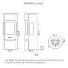 Wiking Ofen Luma 5 mit Seitenscheiben Schwarz
