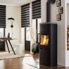 Wiking Ofen Pala 6 Stahl schwarz mit Natursteintopplatte
