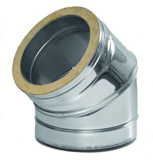 DINAK Edelstahlschornstein Winkel 45º DW