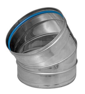 DINAK Edelstahlschornstein Winkel 30º SW5 Ø150 039J15042SW5