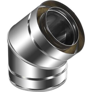 DINAK Edelstahlschornstein Winkel 45º DW Ø150 03NJ15040DW5