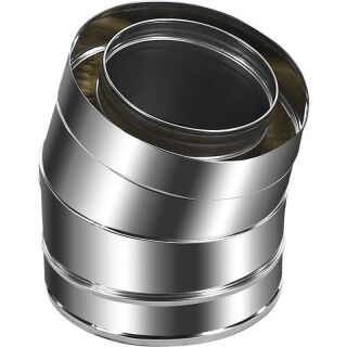 DINAK Edelstahlschornstein Winkel 15º DW Ø150 03NJ15044DW5