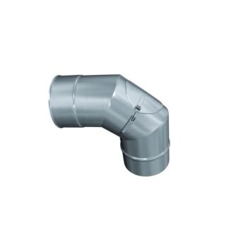 Edelstahlschornstein einwandig 0,5mm Bogen 90° starr mit Revision