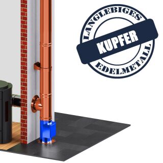 DINAK Kupferschornstein Reinigungs-T-Stück mit Deckel DW Ø 80 