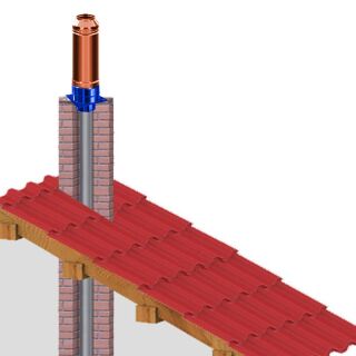 DINAK Kupferschornstein Schornsteinerhöhung DW Ø 130 