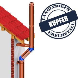 DINAK Kupferschornstein Winkel 30 Grad DW Ø 80 