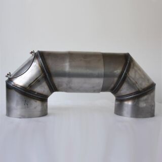 Doppelbogen roh für 2 mm-Rauchrohr