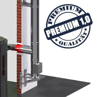 Edelstahlschornstein 0,8mm Premium Übergang EW 0 DW