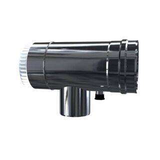 Luft Abgas System konzentrisch T-Stück 90° mit Revisionsöffnung und Kondensatableiter DN 80/125 Reduzierter Abzweig DN 60/100 2AFKRRODPS908060