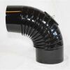 Bogen 45° DN 100 mm gerippt mit Reinigungsöffnung, High-Quality-Line matt schwarz