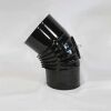 Bogen 45° DN 120 mm gerippt mit Reinigungsöffnung, High-Quality-Line schwarz glänzend