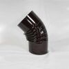 Bogen 45° DN 100 mm gerippt ohne Reinigungsöffnung, High-Quality-Line braun emailliert