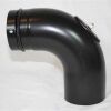 Bogen 45° DN 120 mm glatt mit Reinigungsöffnung, High-Quality-Line schwarz glänzend