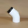 Bogen 45° DN 100 mm glatt mit Reinigungsöffnung, High-Quality-Line weiß emailliert