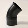 Bogen 45° DN 100 mm glatt ohne Reinigungsöffnung, High-Quality-Line matt schwarz