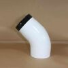 Bogen 45° DN 100 mm glatt ohne Reinigungsöffnung, High-Quality-Line weiß emailliert