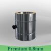 Edelstahlschornstein 0,8mm Premium Längenelement 250 mm mit Messstutzen 1/2
