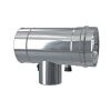 Luft Abgas System konzentrisch T-Stück 90° mit Revisionsöffnung, Kondensatableiter und Messstutzen DN 80/125 Reduzierter Abzweig DN 60/100