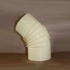 Rauchrohr-Bogen 45° DN 120 mm Standard-Line beige emailliert, mit Reinigungsöffnung