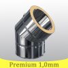 Edelstahlschornstein 1,0mm Premium Winkel 45° DW 80